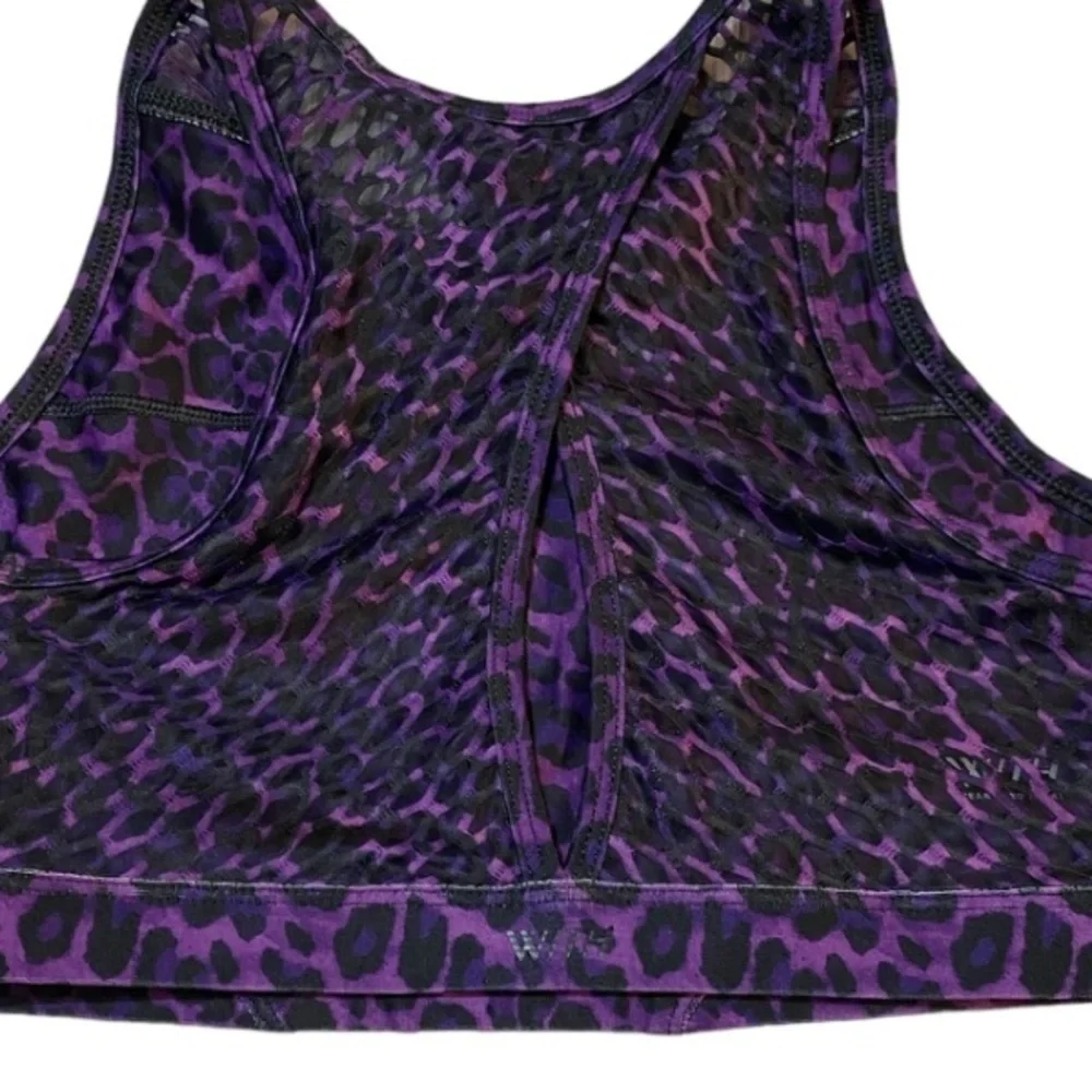 PELOTON Purple Leopard High Neck Sports Bra Small like new